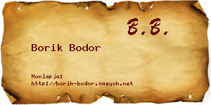 Borik Bodor névjegykártya